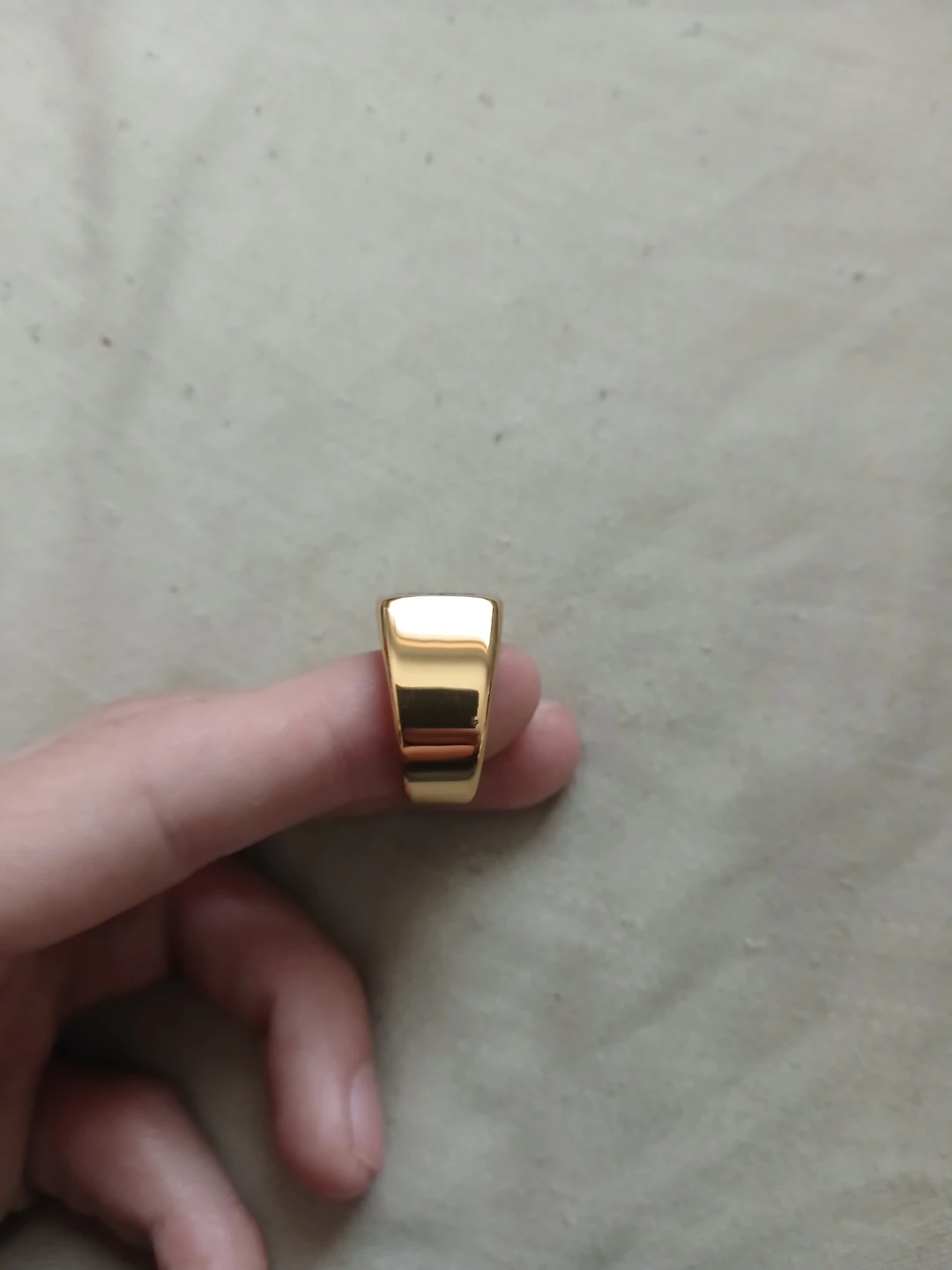 18K Gold Plated 304L Stainless Steel Ring With Letter H - photo 3