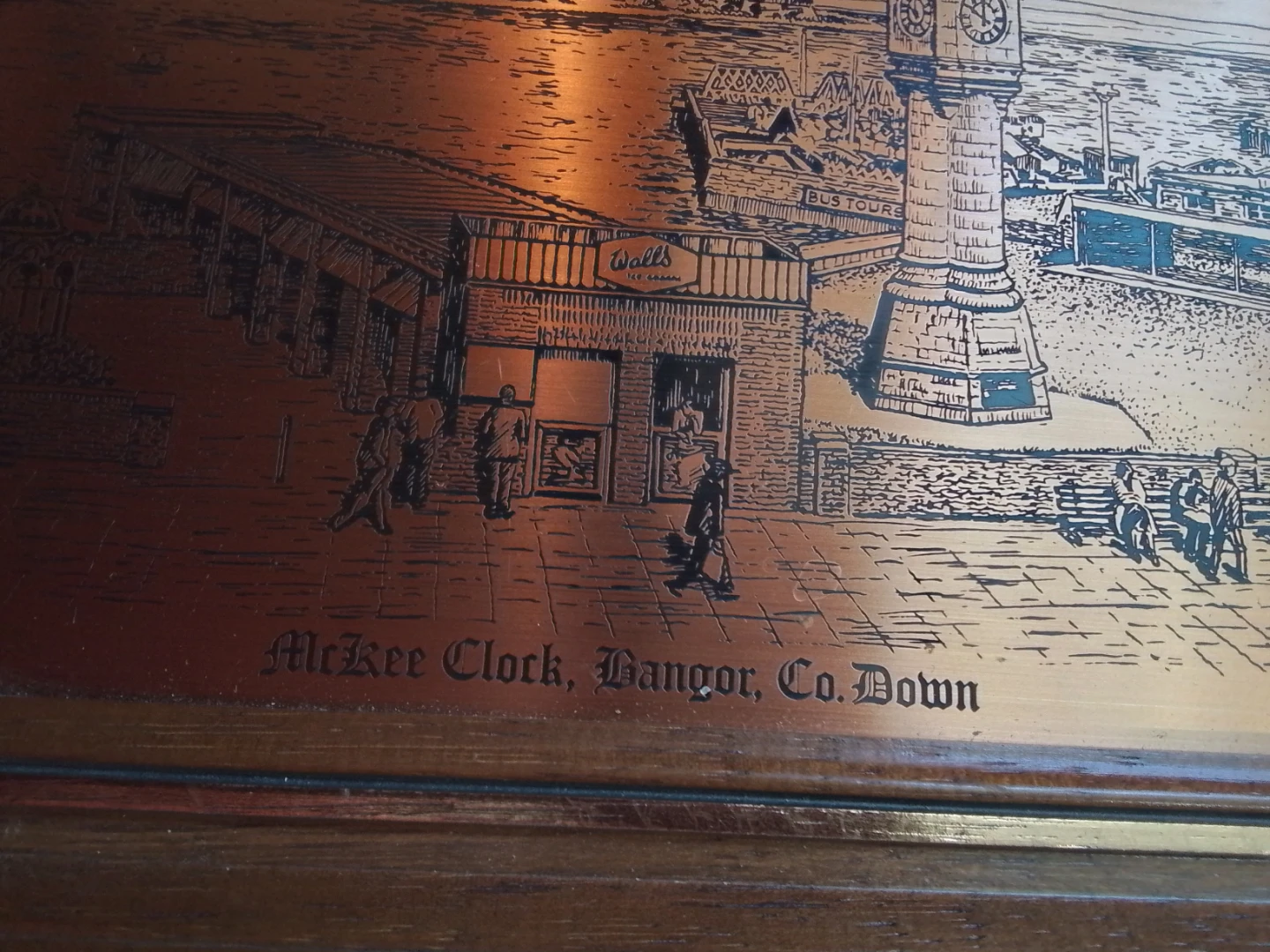Framed Vintage Etched Copper Plate - McKee Clock, Bangor - photo 5