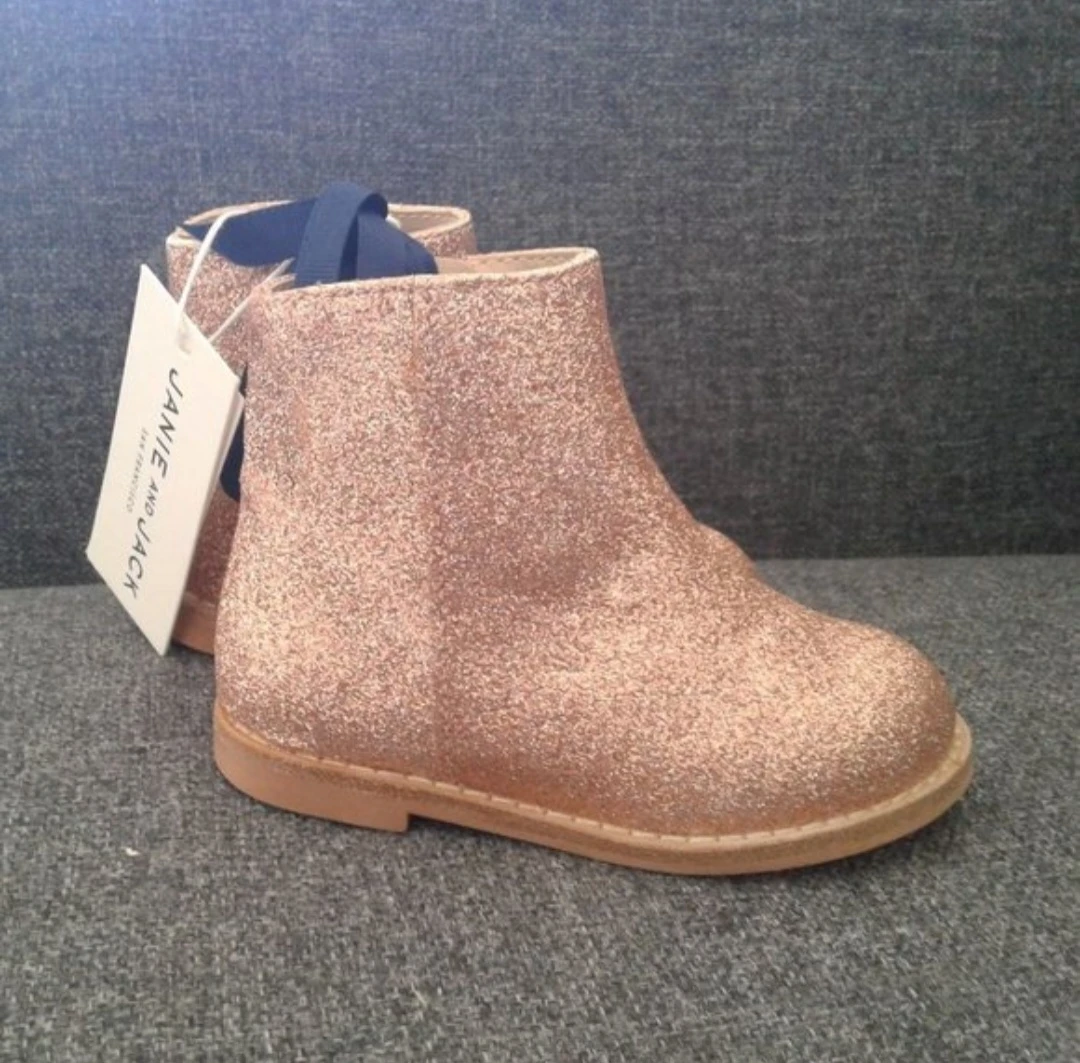 Janie and Jack Glitter Ankle Boots Toddler Size 5