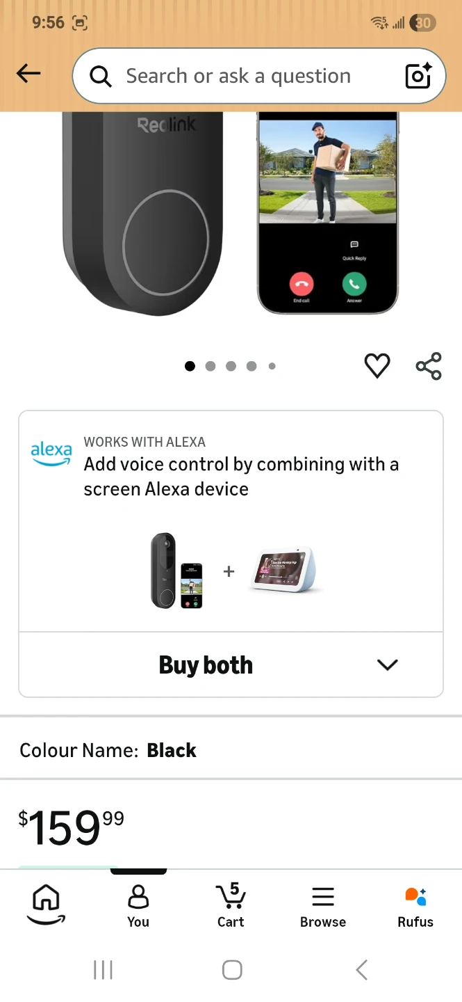 Reolink Black Battery Video Doorbell Camera - photo 3
