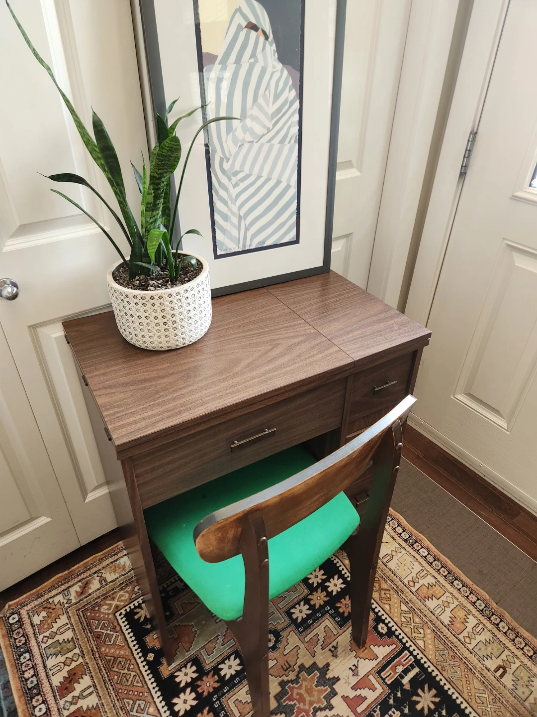 Vintage Wood Sewing Machine Cabinet