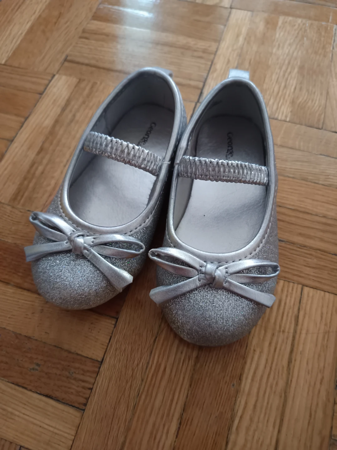 George Silver Glitter Mary Jane Shoes