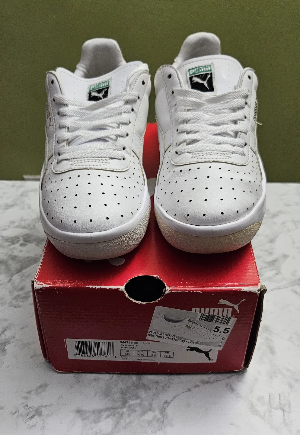 Puma GV Special White Leather Sneakers Size 5.5
