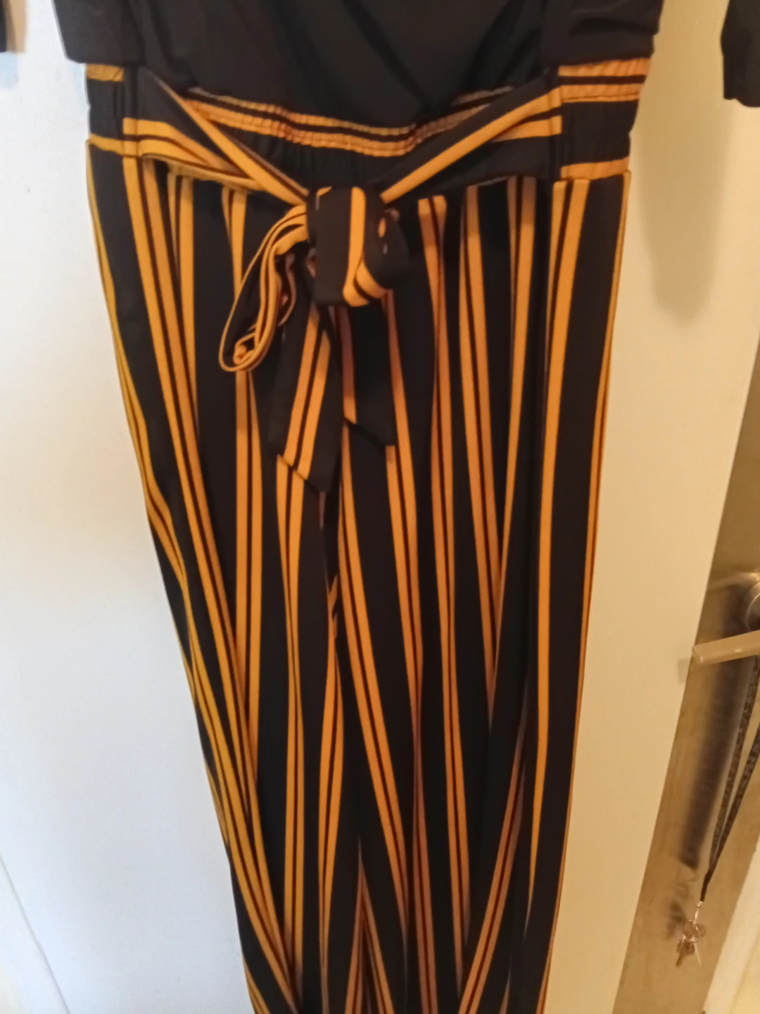Emma & Michele Black & Gold Striped Jumpsuit - XL - photo 2
