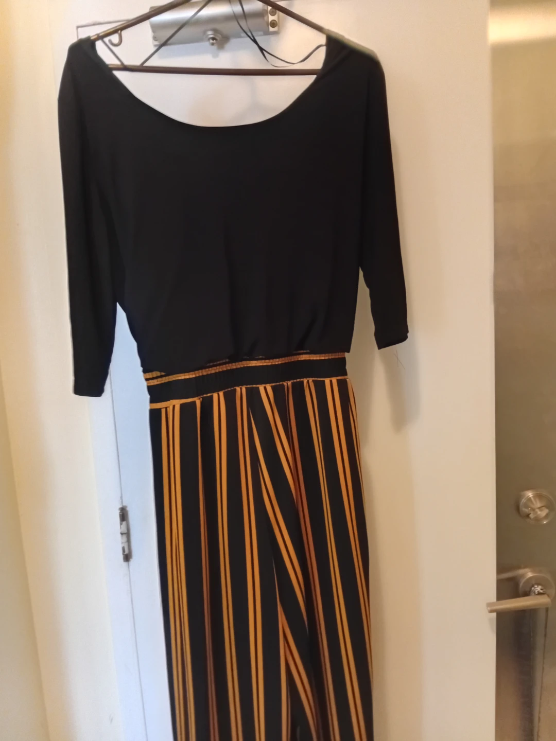Emma & Michele Black & Gold Striped Jumpsuit - XL - photo 4