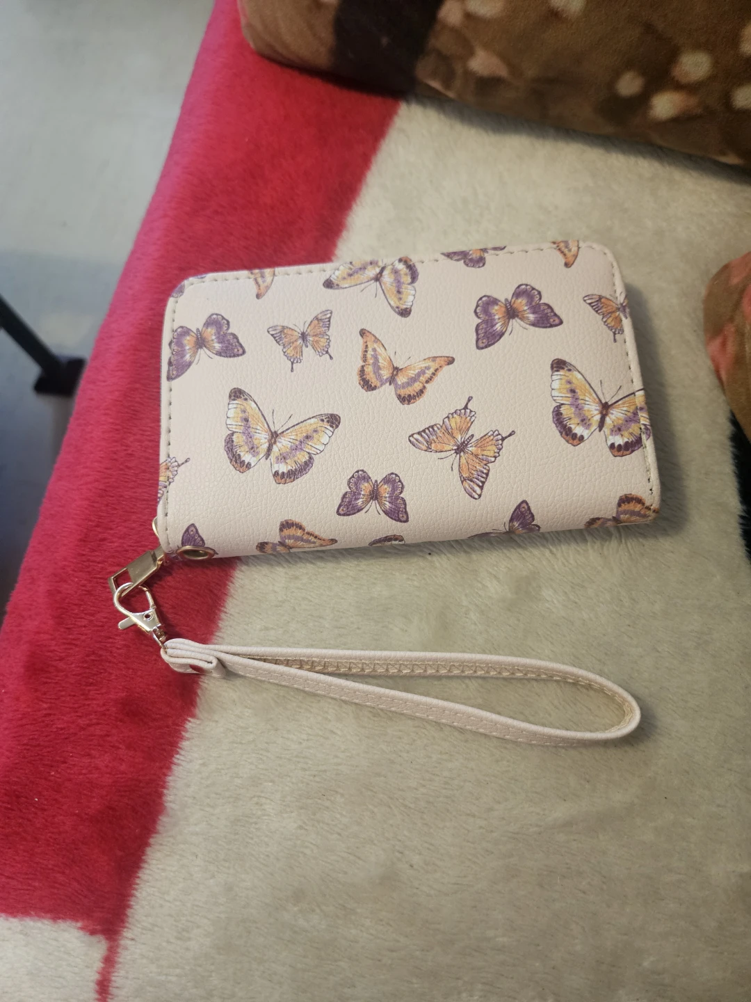 Butterfly Print Wristlet Wallet