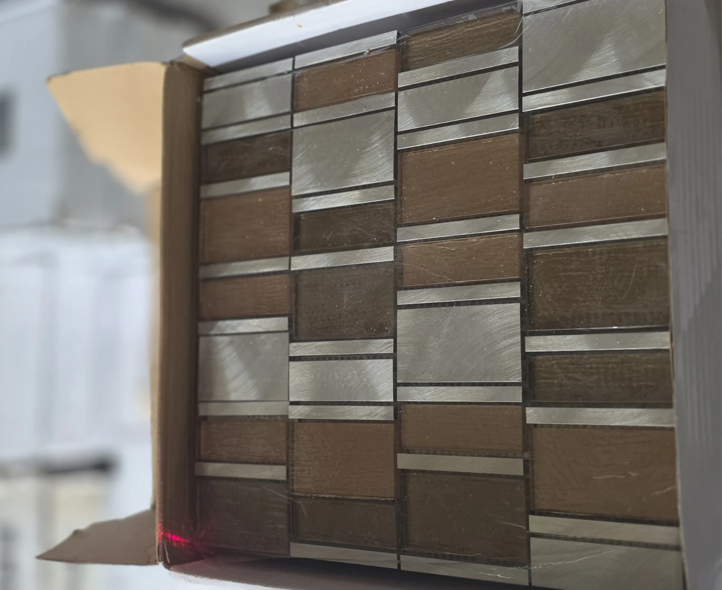 Mosaic Tiles - Brown and Silver 12x12