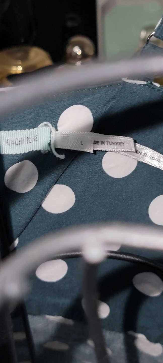Teal Polka Dot Dress Size L - photo 2