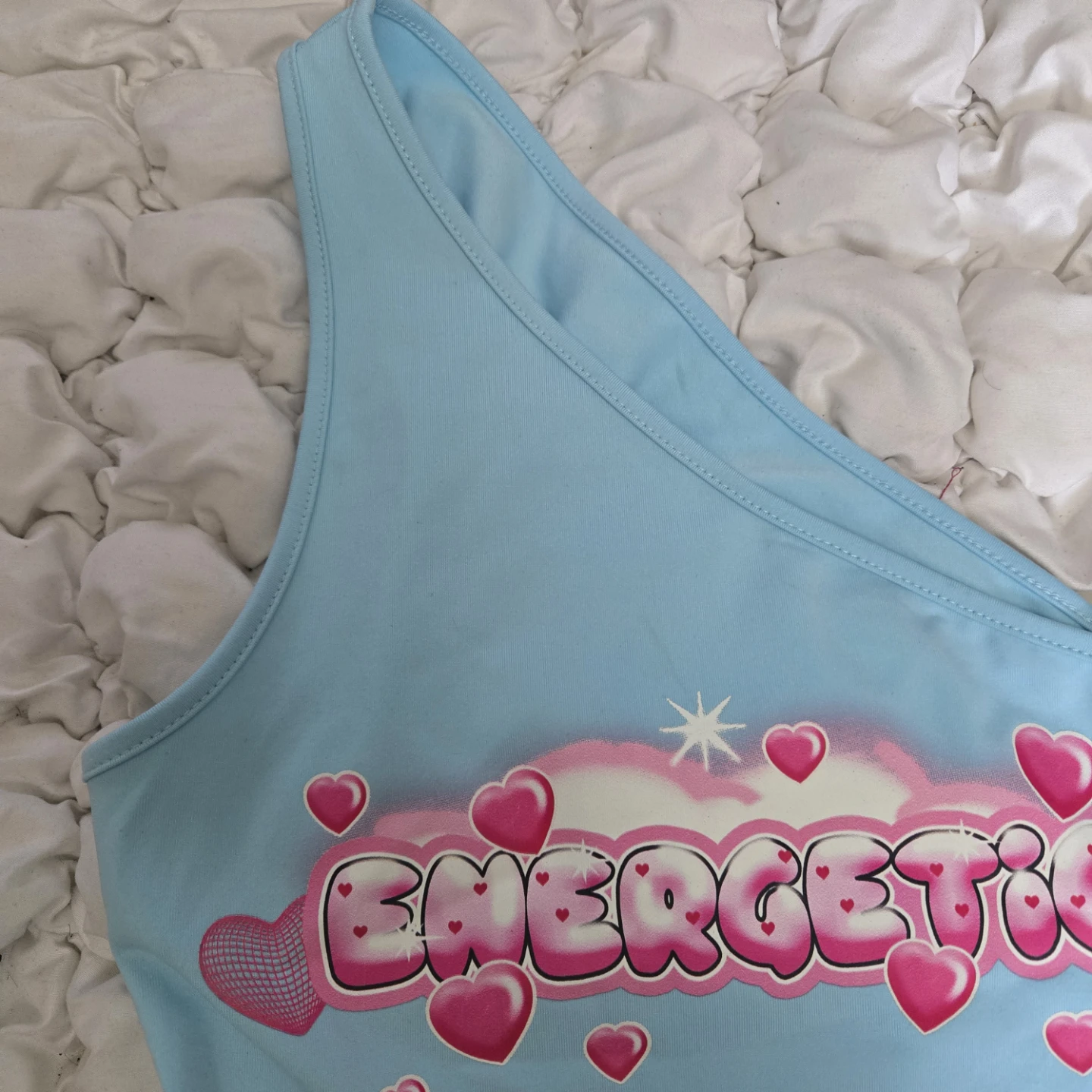 Light Blue "Energetic" One Shoulder Top - photo 2