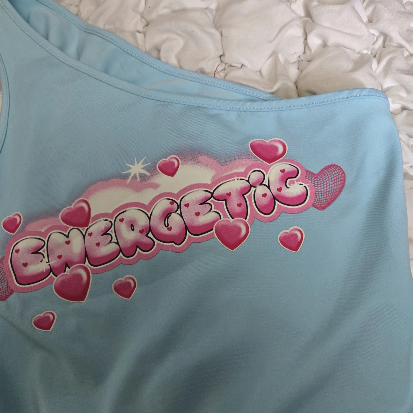 Light Blue "Energetic" One Shoulder Top - photo 3
