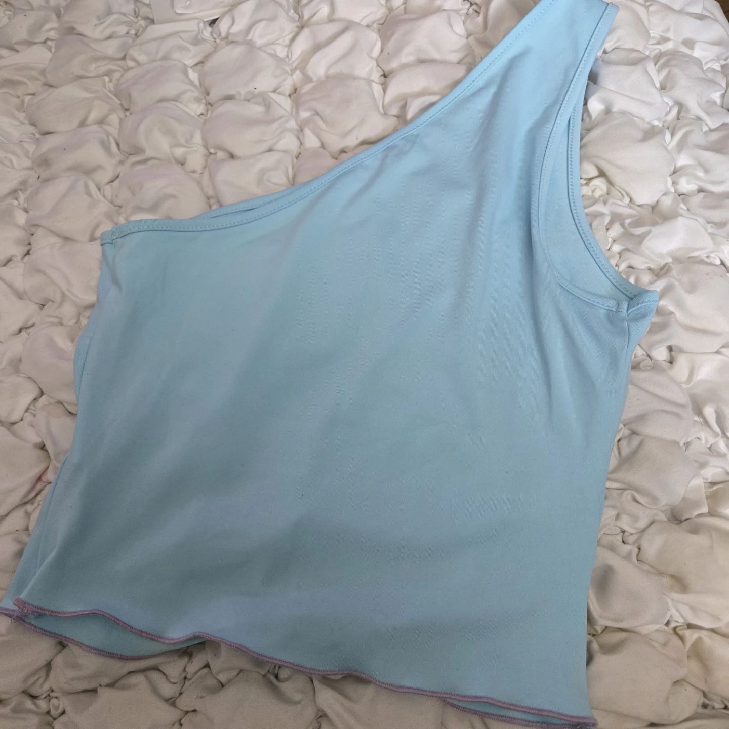 Light Blue "Energetic" One Shoulder Top - photo 5