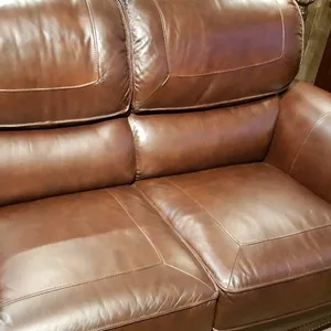 Brown Leather Loveseat Sofa