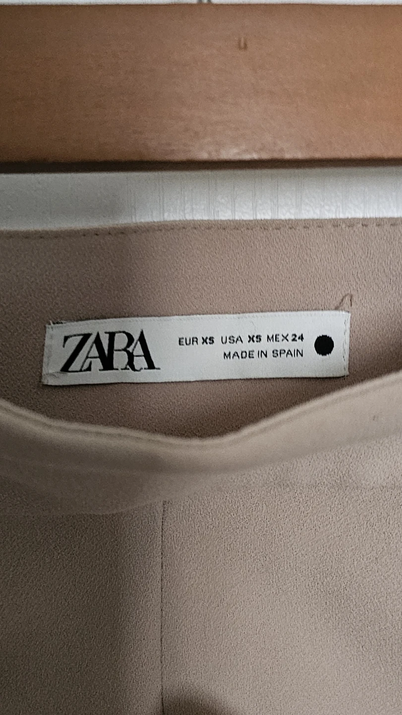 ZARA Wide Leg Cropped Pants Beige XS - photo 2