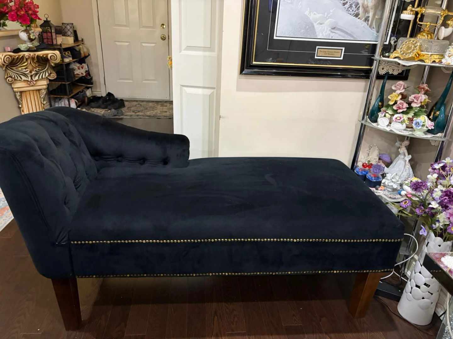 Black Velvet Chaise Lounge