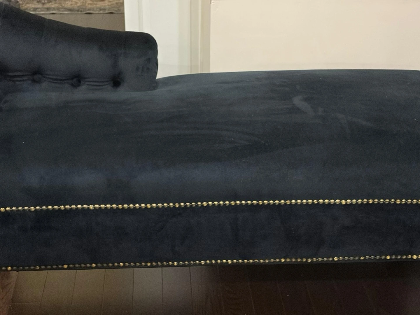 Black Velvet Chaise Lounge - photo 2