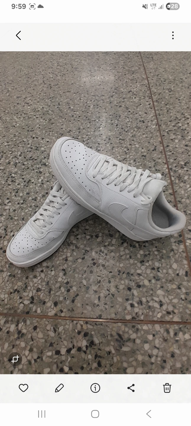 White Nike Court Vision Low Sneakers Size 8.5