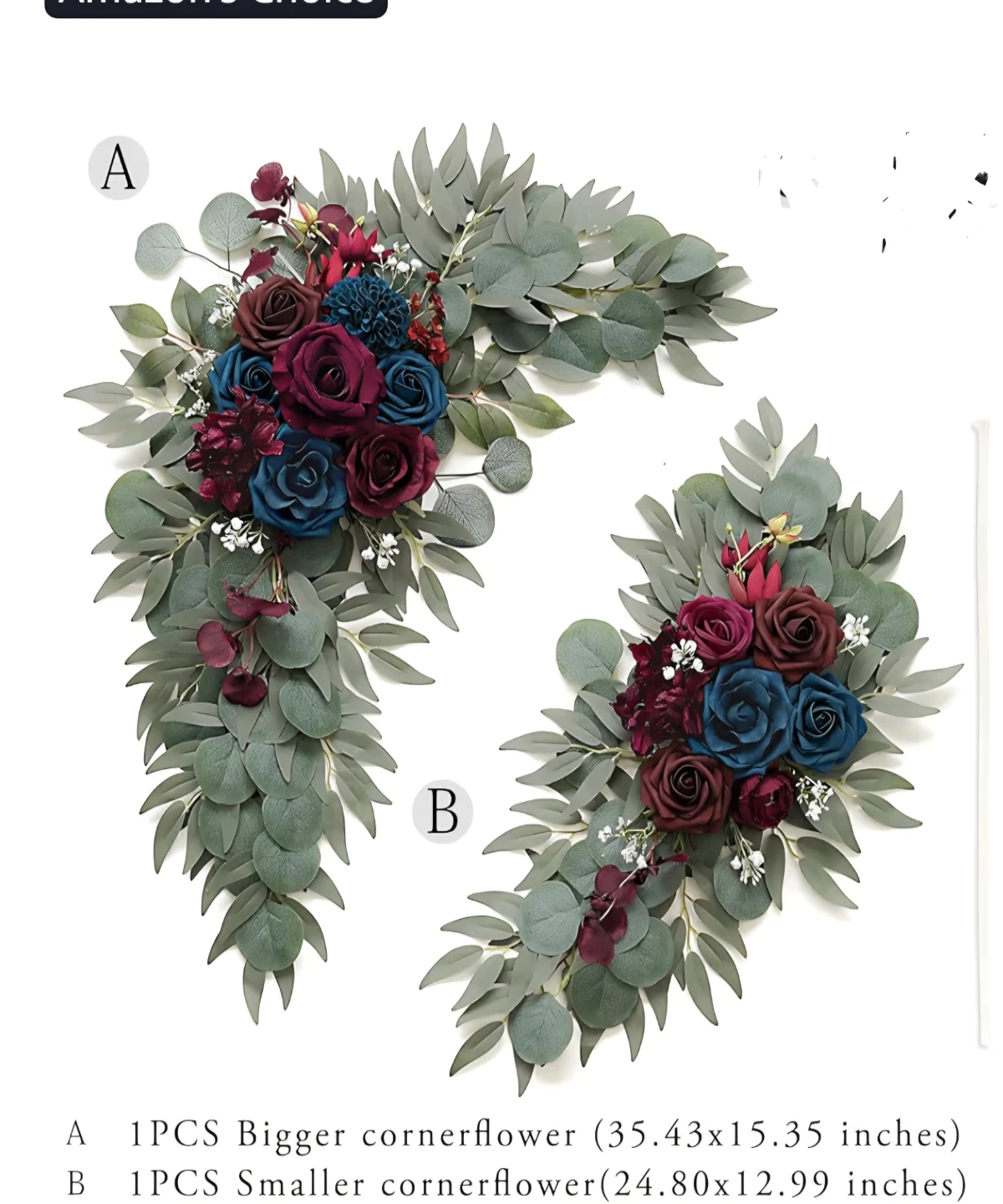 Artificial Flower Swag Set - Navy & Burgundy - photo 2
