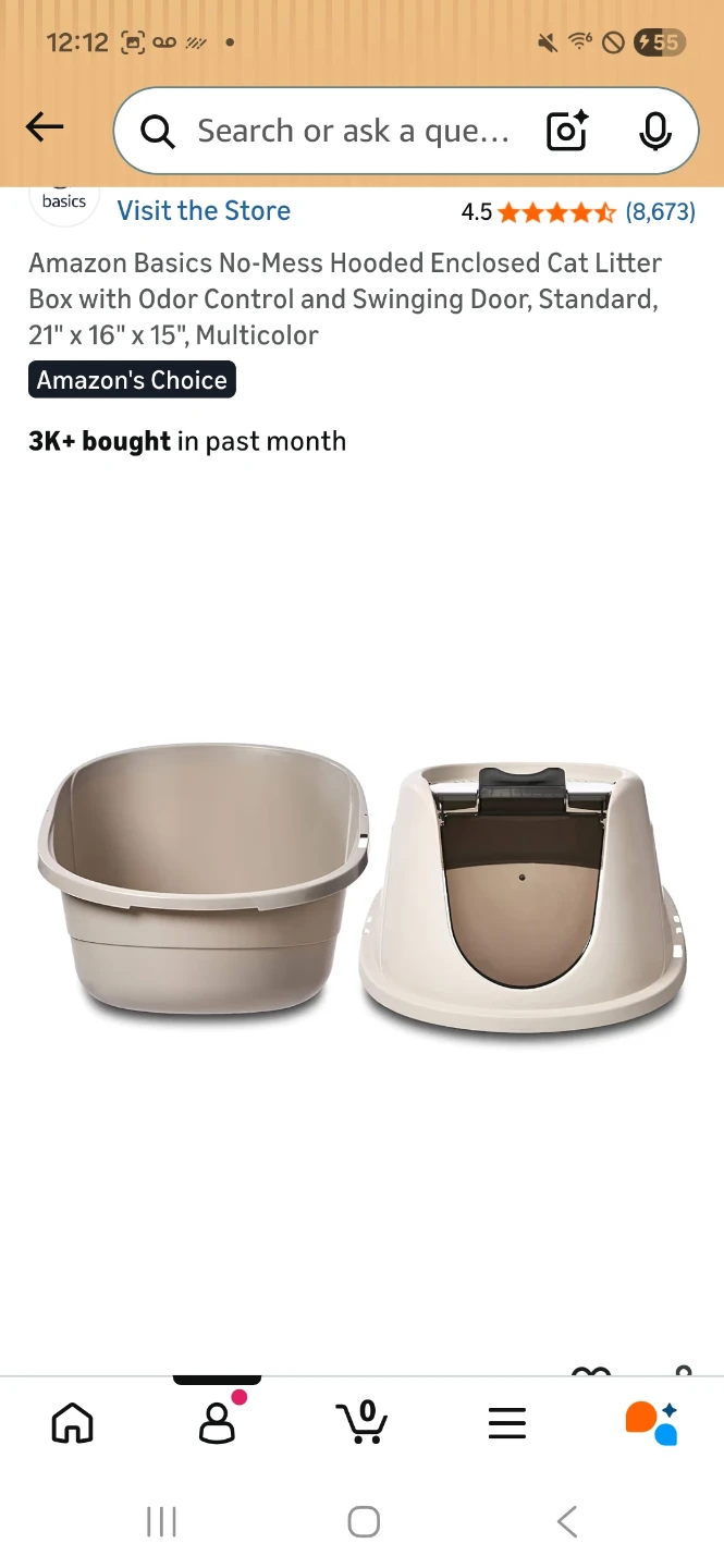 Amazon Basics No-Mess Hooded Enclosed Cat Litter Box - photo 3