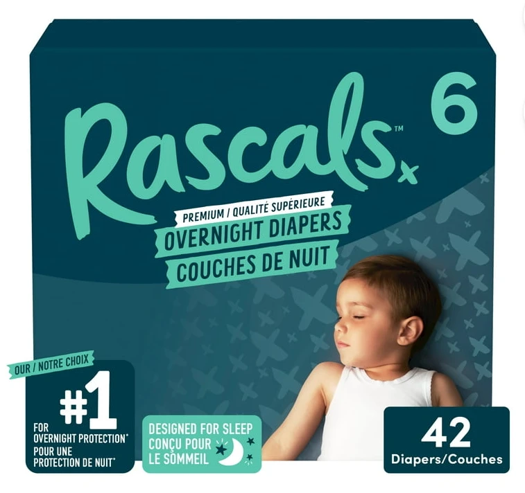 Rascals Overnight Diapers Size 6 - 42 Count