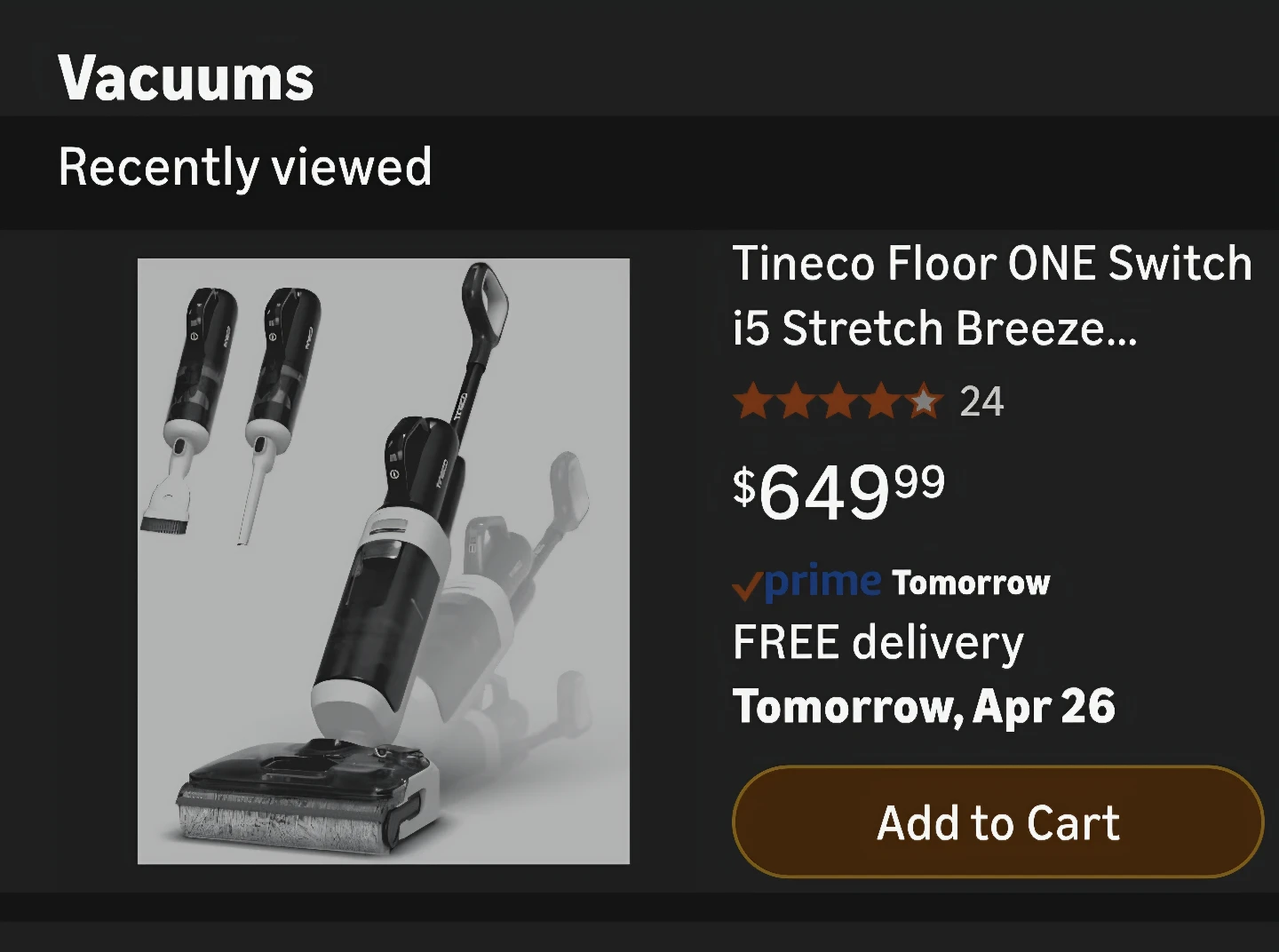 Tineco Floor ONE Switch i5 Stretch Breeze Wet/Dry Vacuum