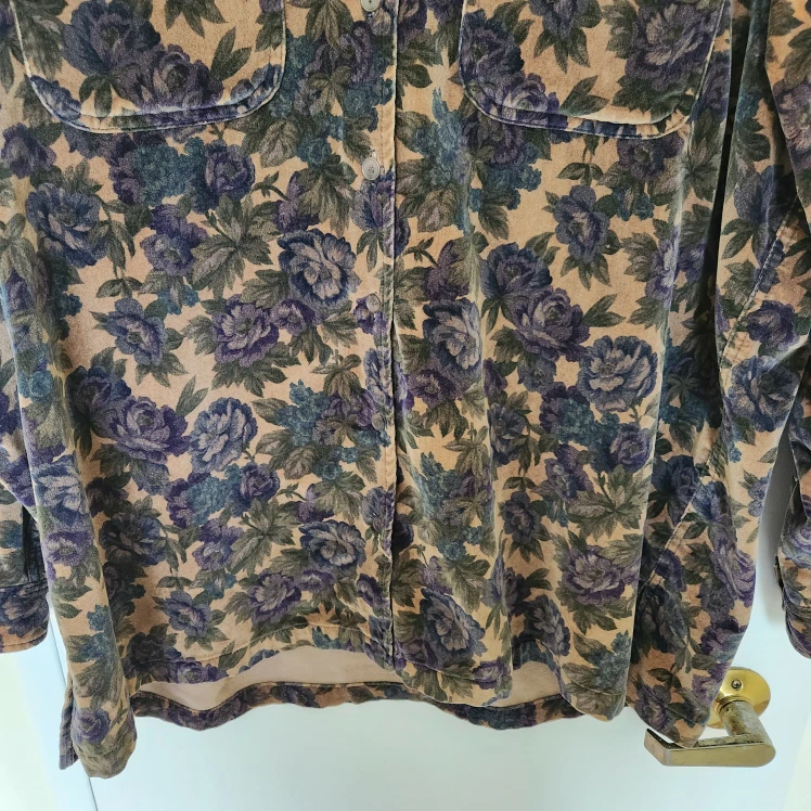 Vintage Jones New York Fall Floral Velvet Button Up Shacket - photo 3