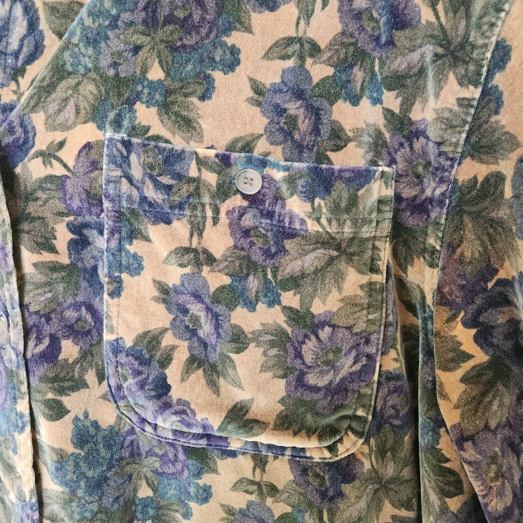 Vintage Jones New York Fall Floral Velvet Button Up Shacket - photo 4