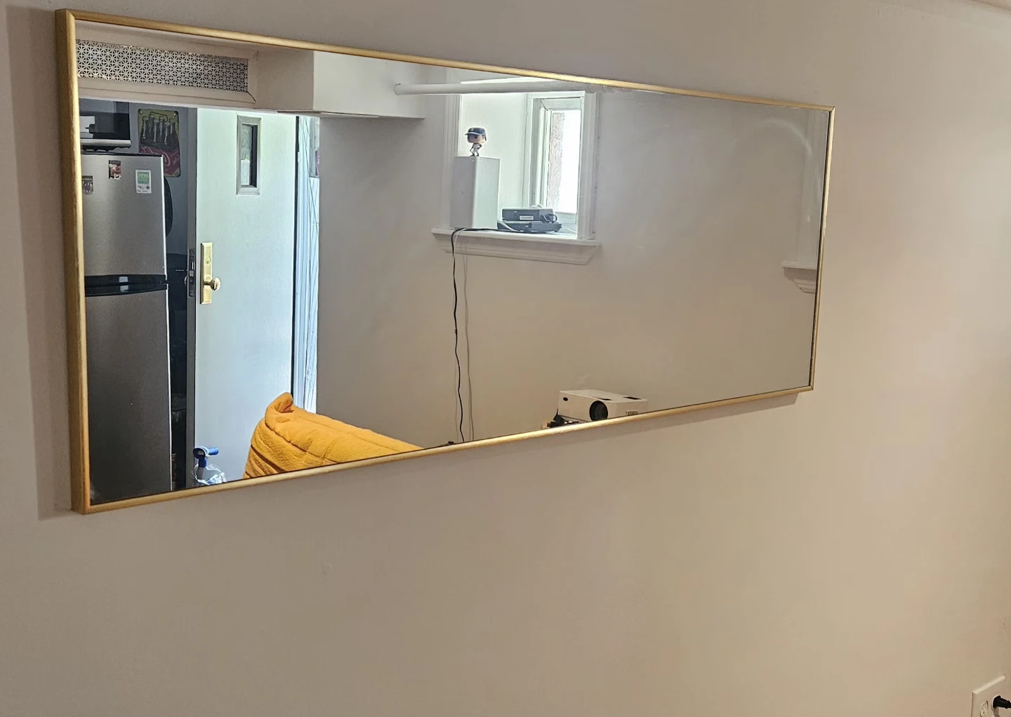 Large Rectangular Gold Framed Wall Mirror
