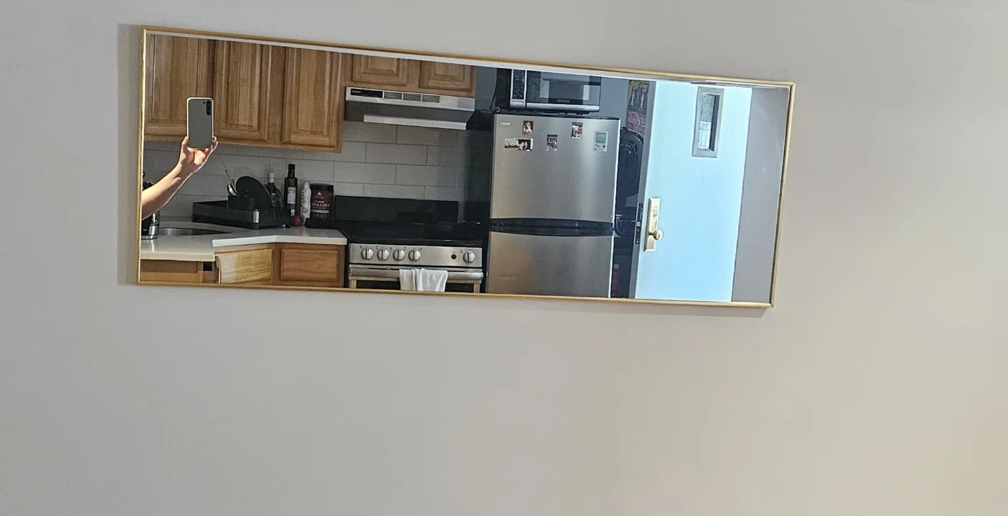 Large Rectangular Gold Framed Wall Mirror - photo 2