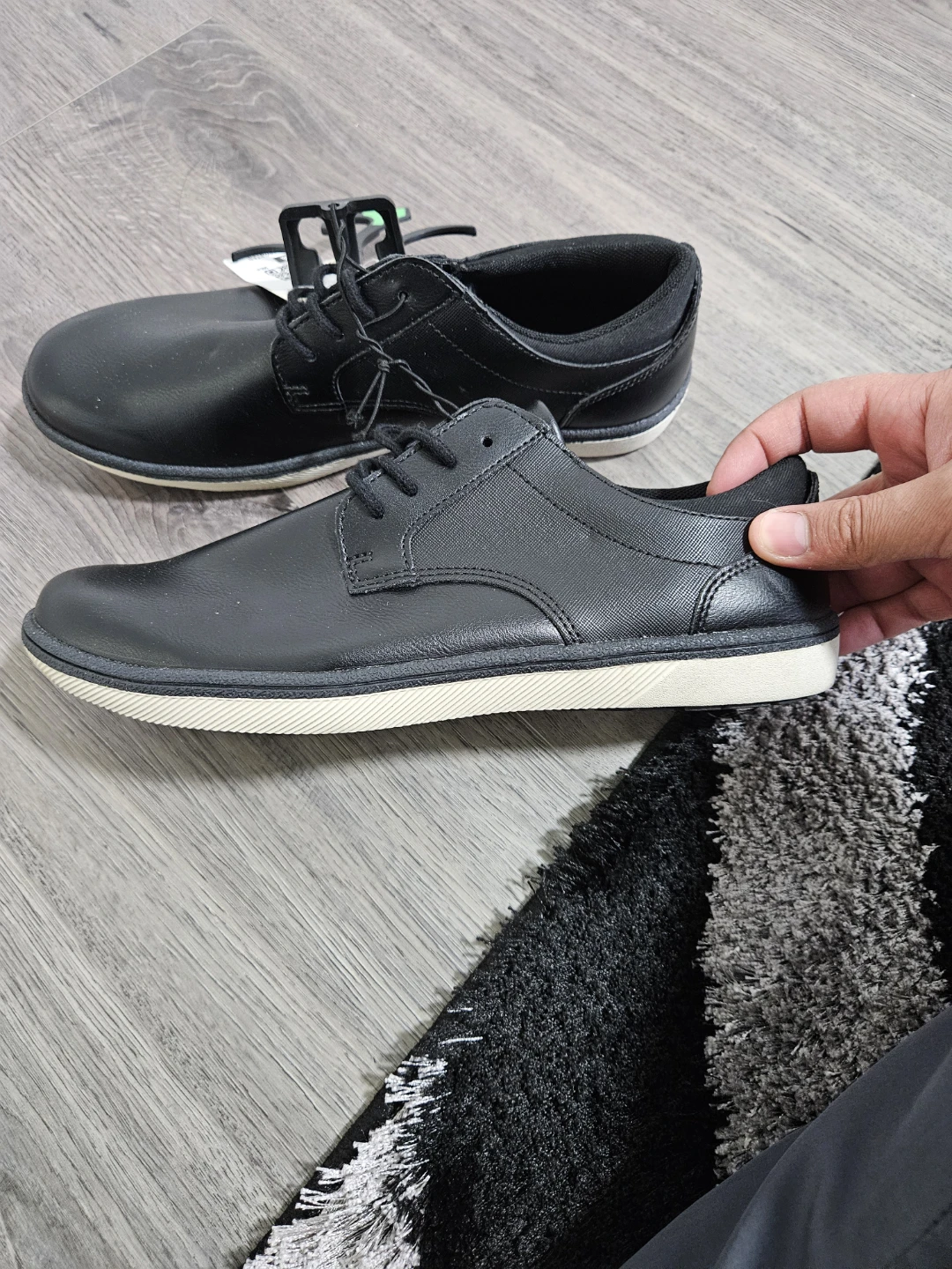 George Men's Black Lace-Up Oxford Shoes