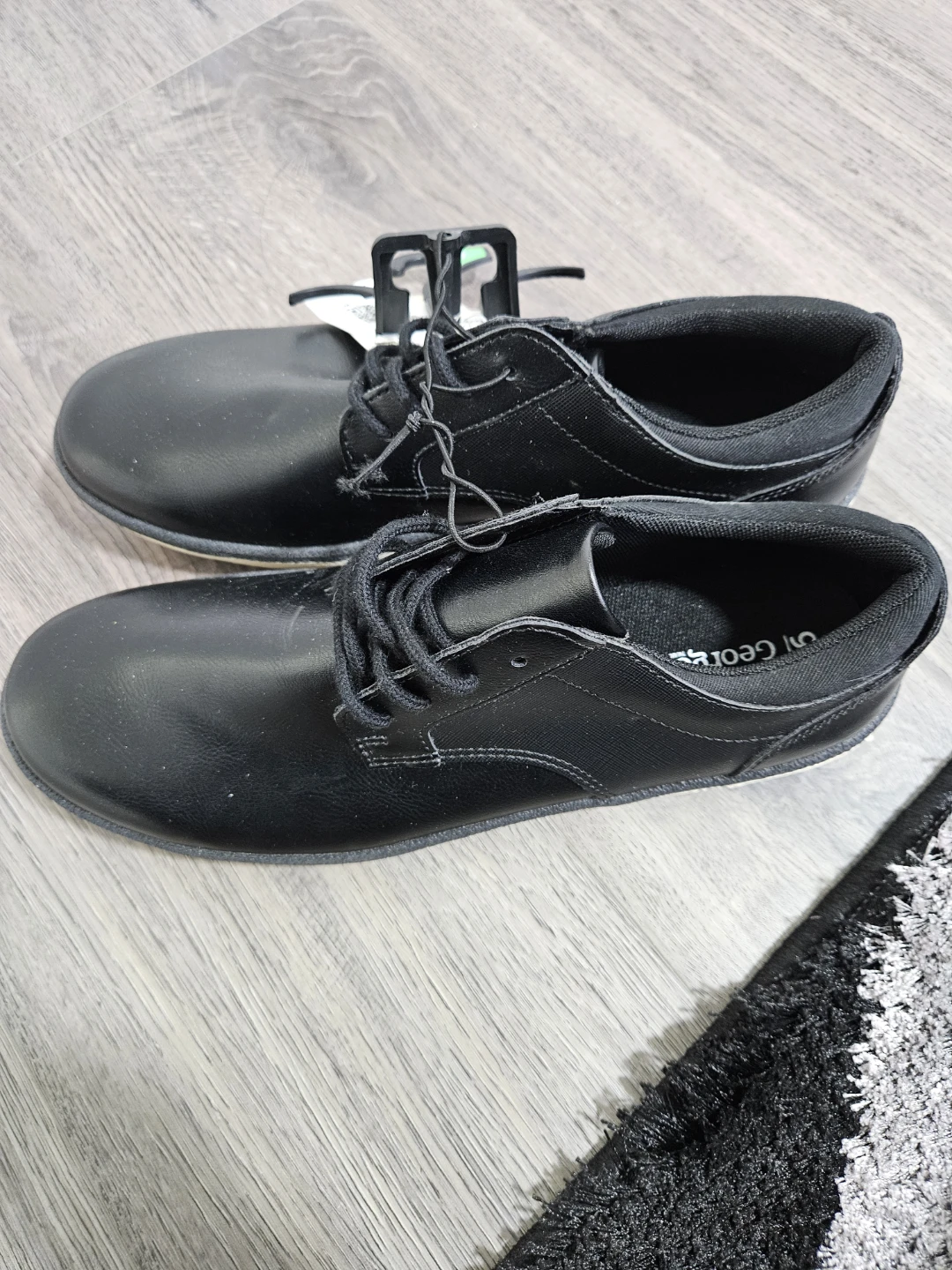 George Men's Black Lace-Up Oxford Shoes - photo 2