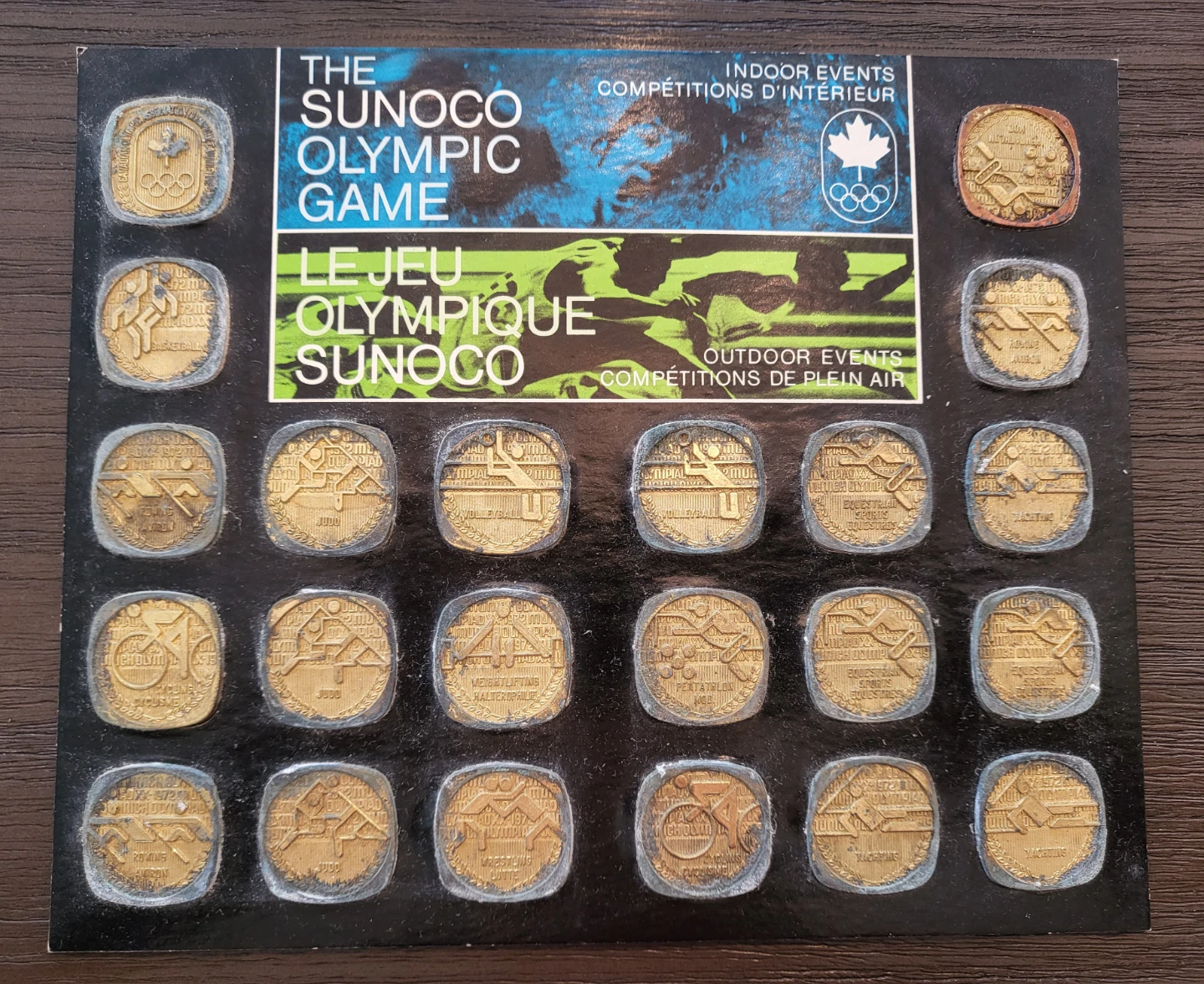 Vintage Sunoco 1972 Olympic Game Brass Medallions - Collection