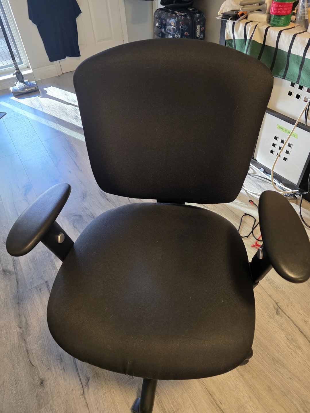 Black Office Chair with Adjustable Arms
