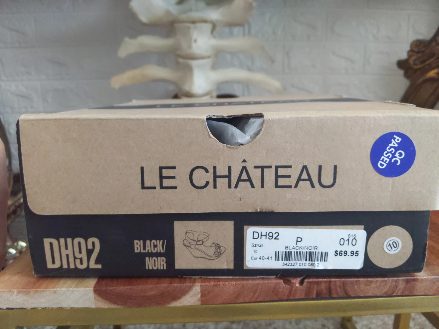 Le Château Black Wedge Sandals with Embellishments - Size 10 - photo 5