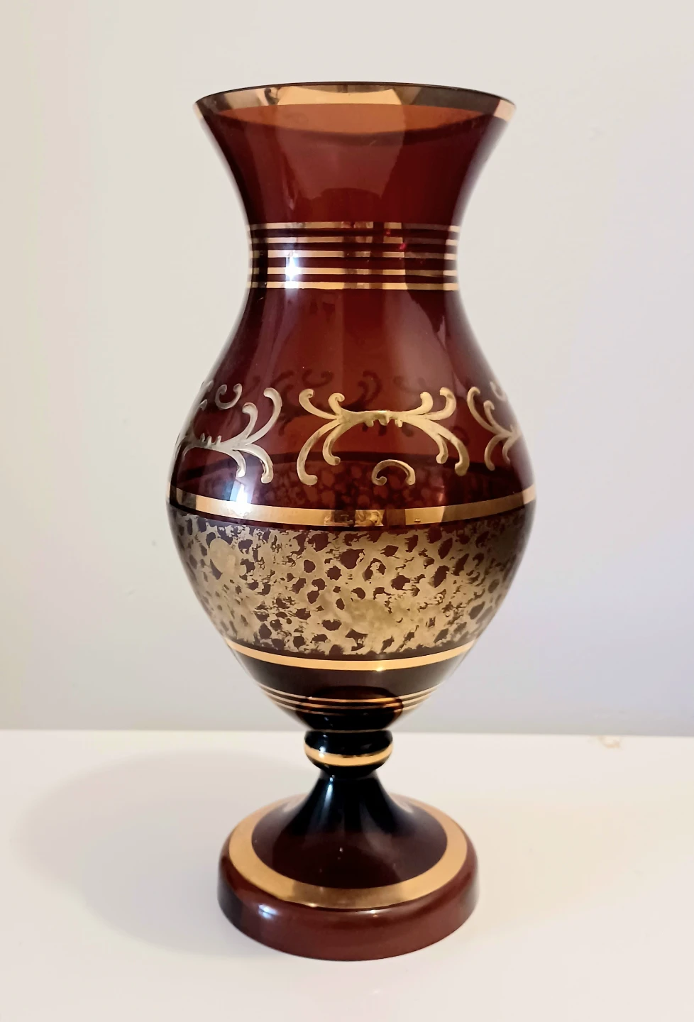 Vtg Italian Handmade Vecchia Murano Crystal Vase