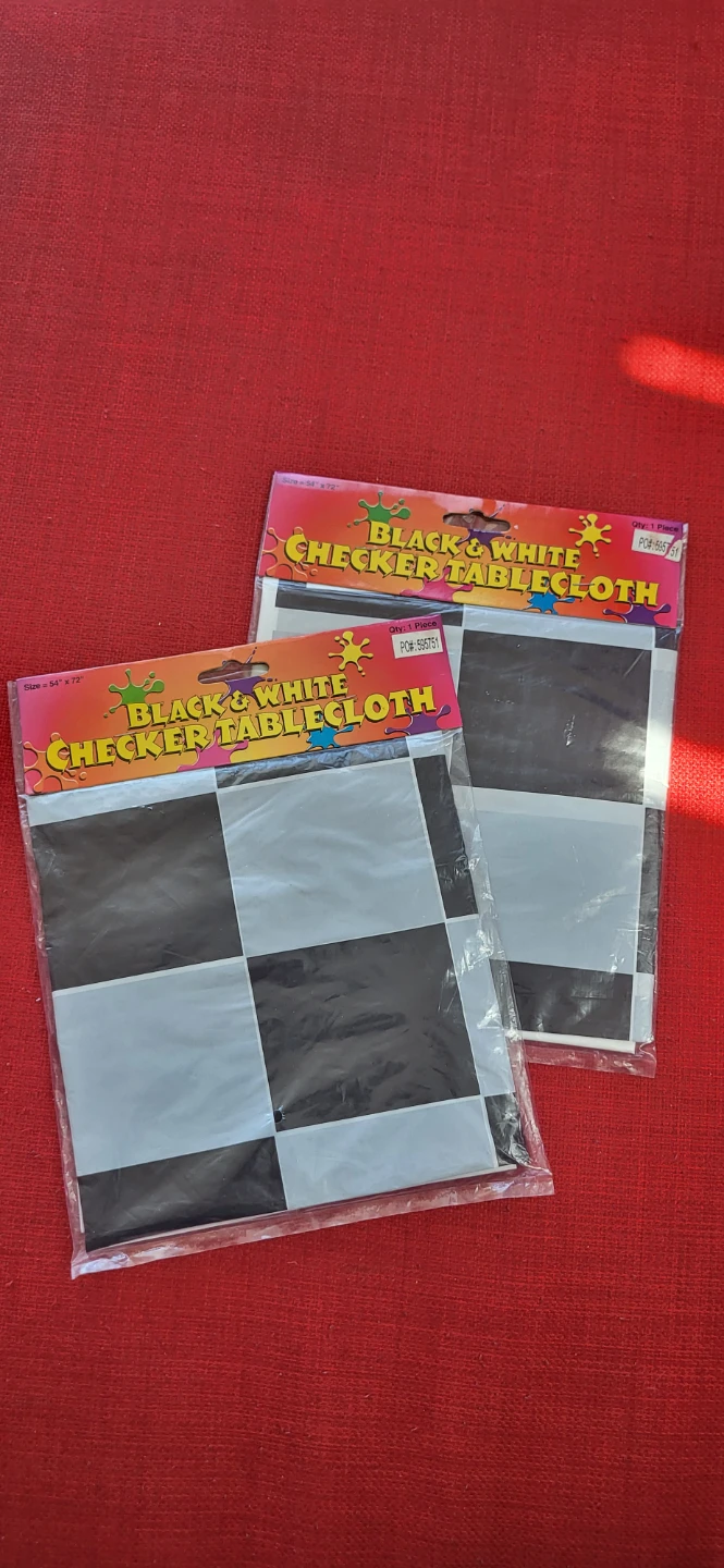 Black & White Checker Tablecloths (2-Pack)