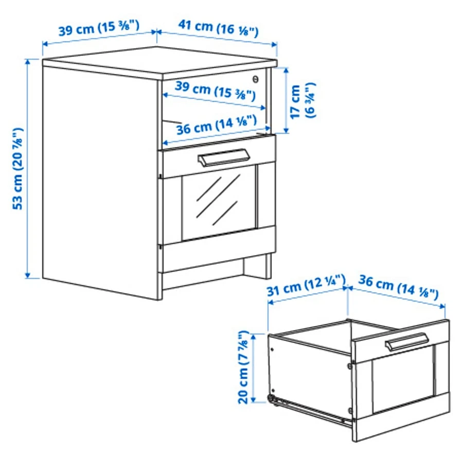 IKEA Nightstand with Drawer - Black x2 - photo 2