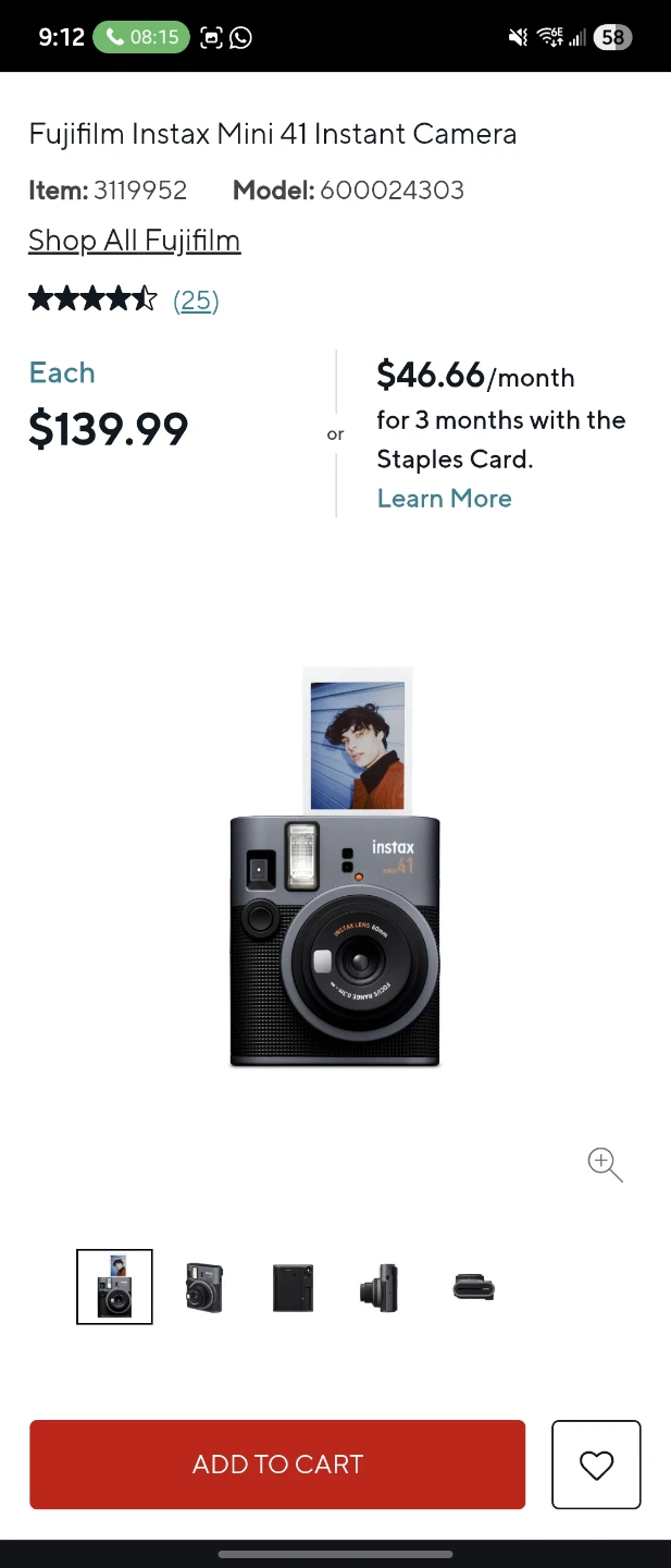 Fujifilm Instax Mini 41 Instant Camera - Black - photo 2