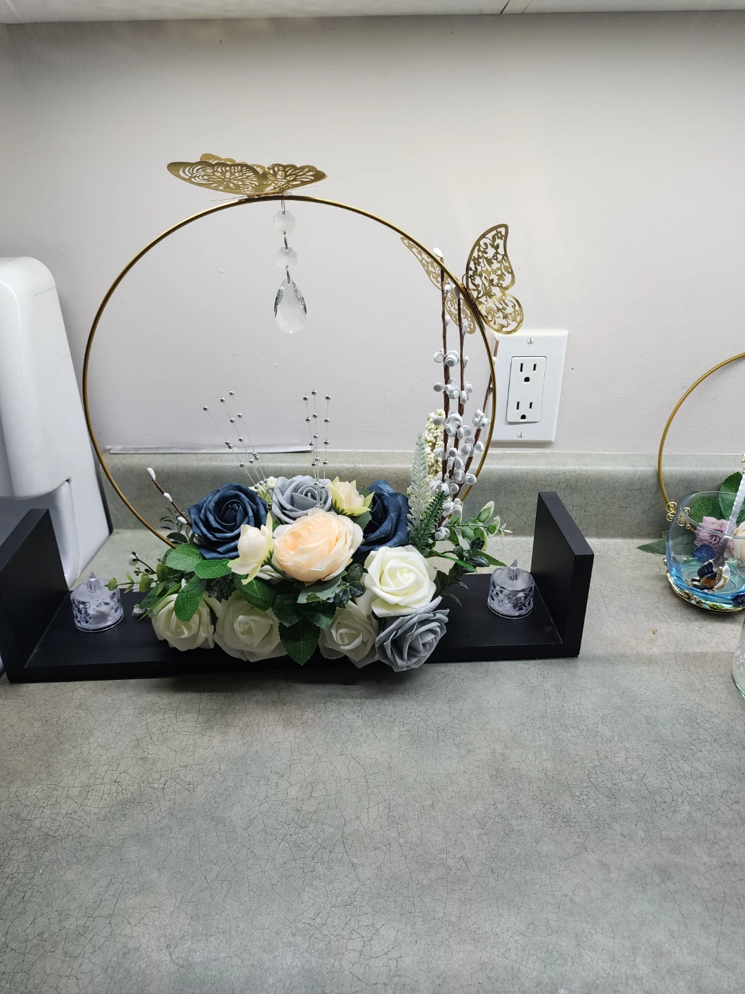 Artificial Flower Arrangement with Butterflies