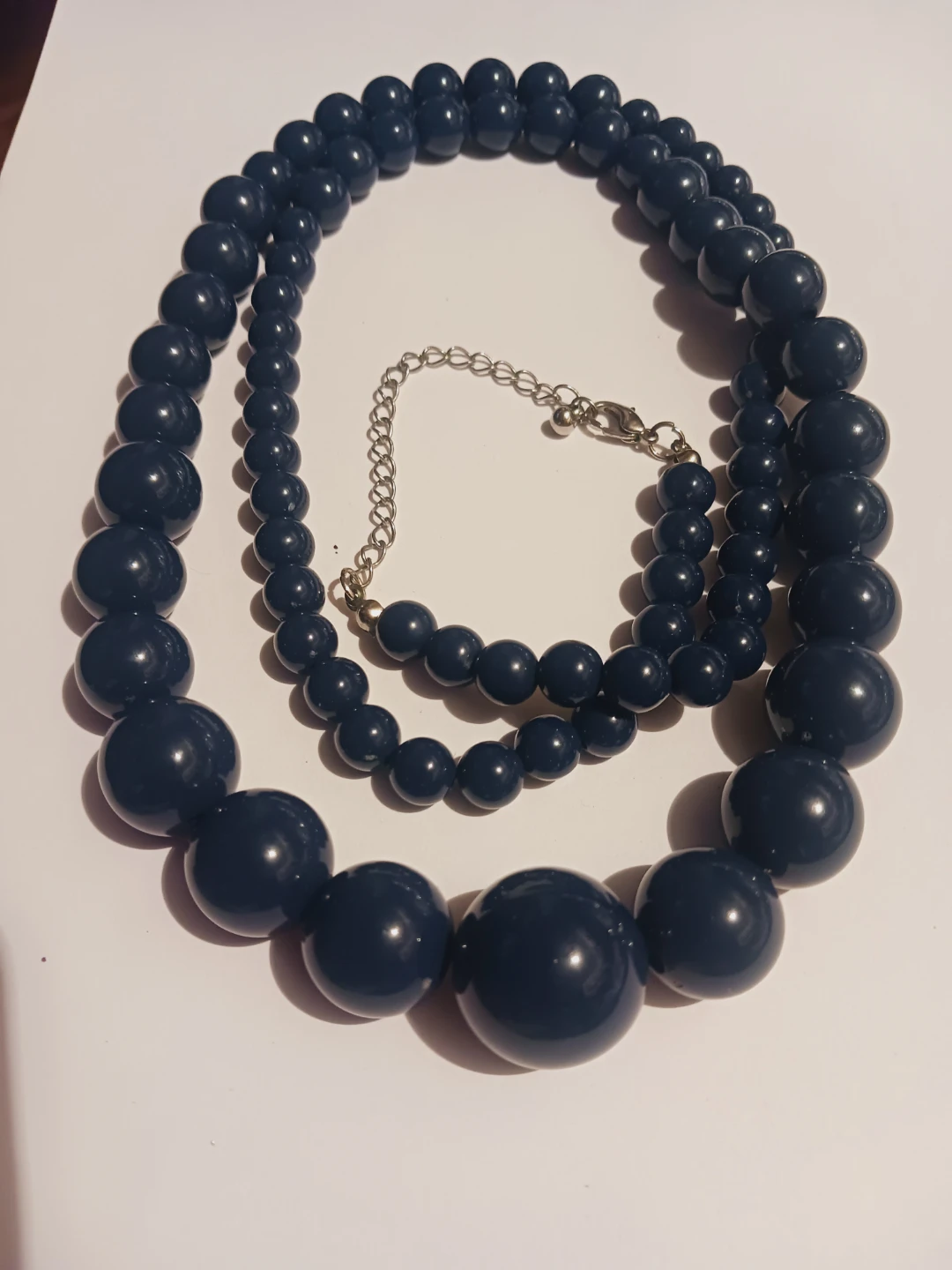 Dark Blue Beaded Necklace