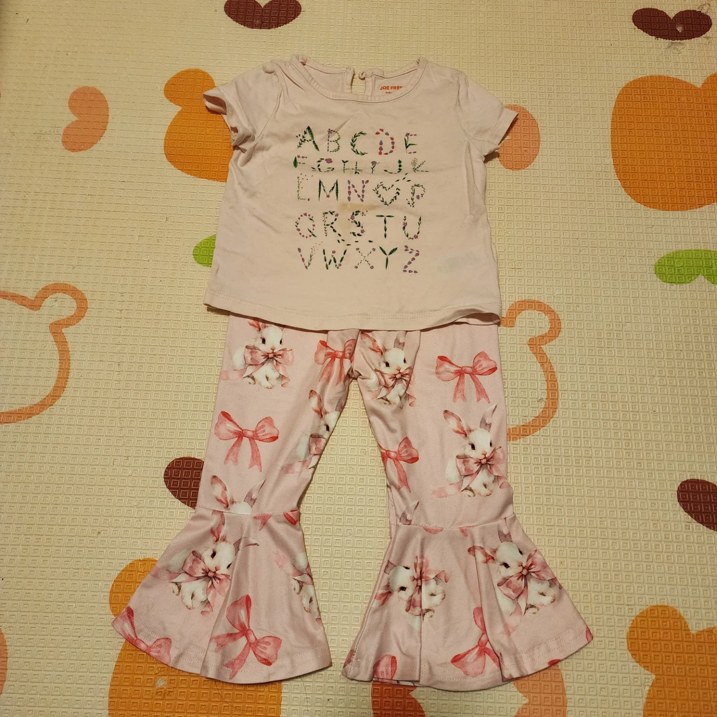 Joe Fresh Baby Girls Spring Bunny Print Ruffle Set 12-18m
