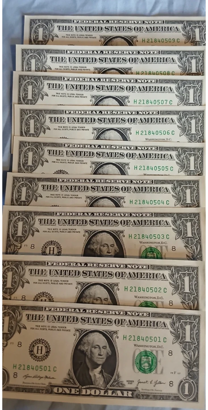 53 SEQUENTIAL & UNCIRCULATED $1 FEDERAL RESERVE NOTES