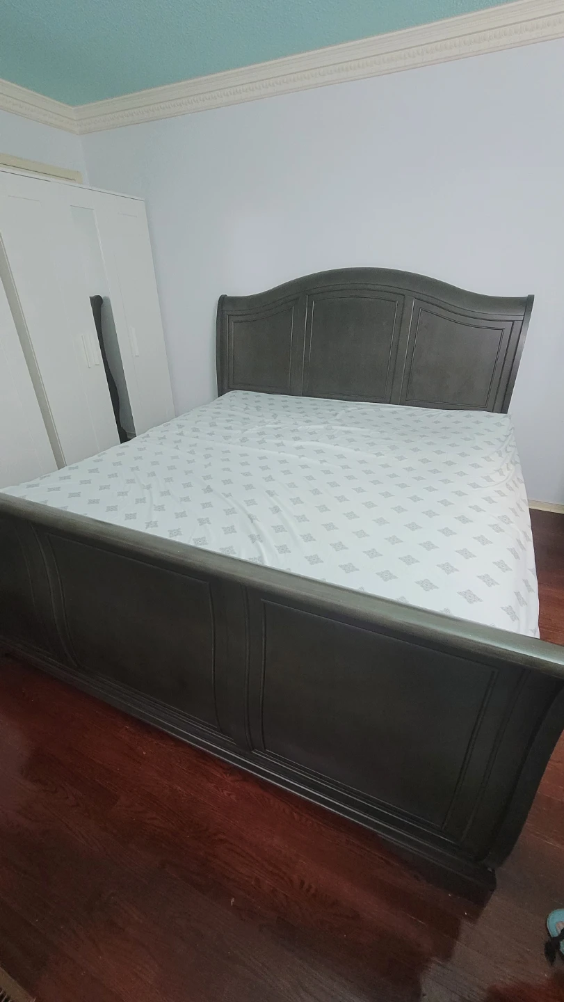 Dark Grey Sleigh Bed Frame