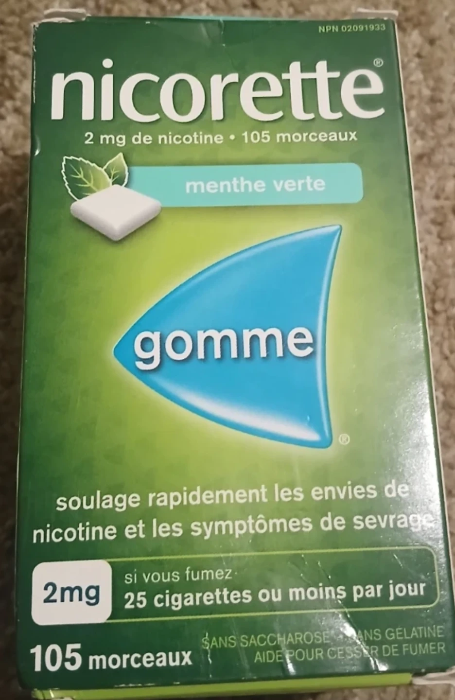 Nicorette Gum - 2mg Mint Green - 105 Pieces - photo 3
