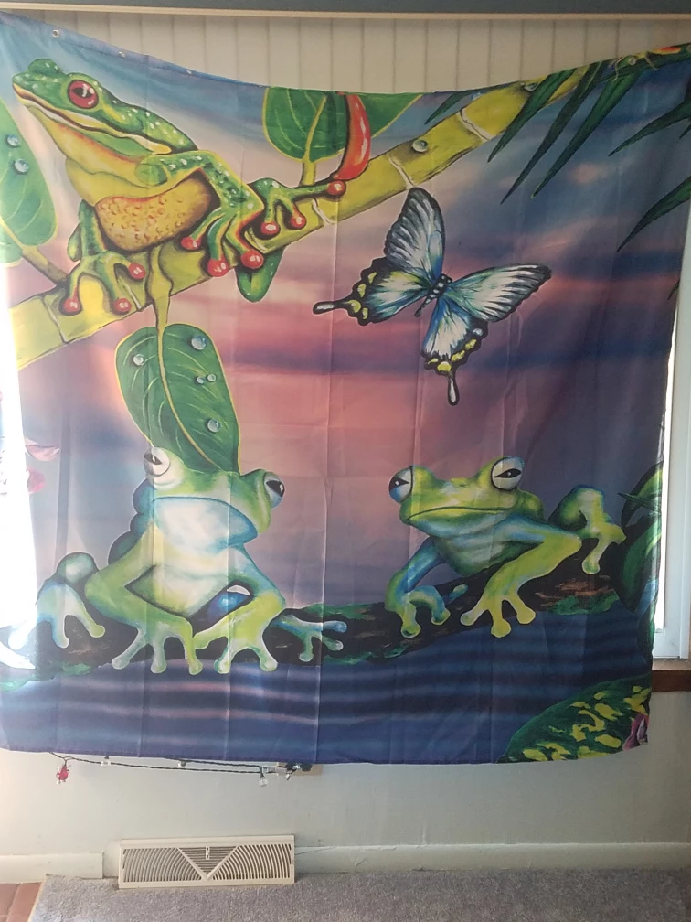 Frog and Butterfly shower curtain