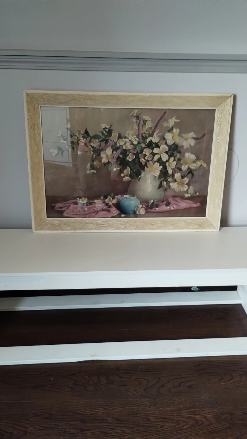 Vintage orchid floral Wall art glass frame Artwork - photo 2
