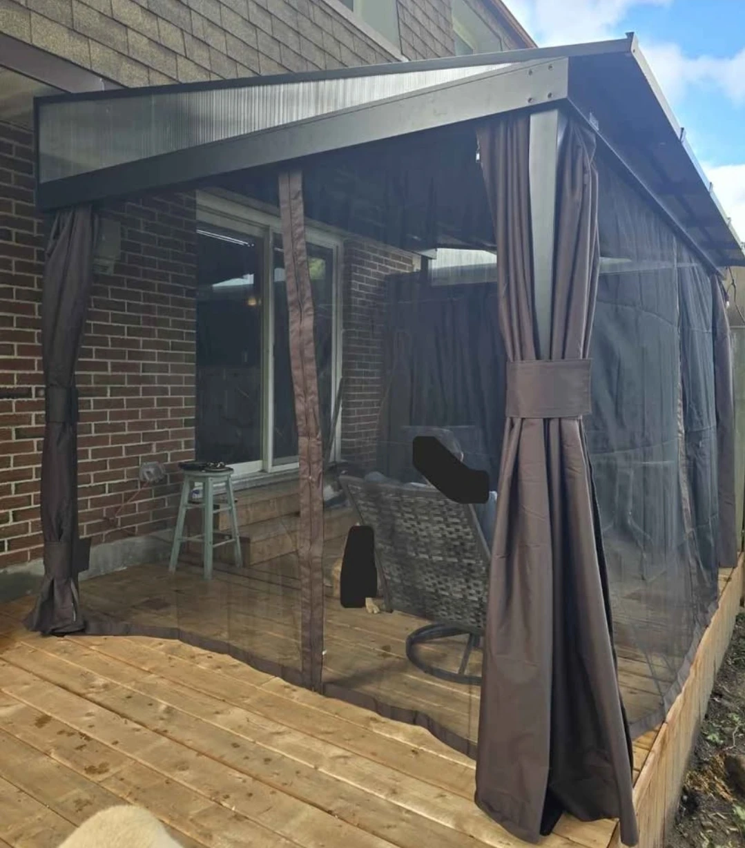 Outdoor 8x12 wall gazebo