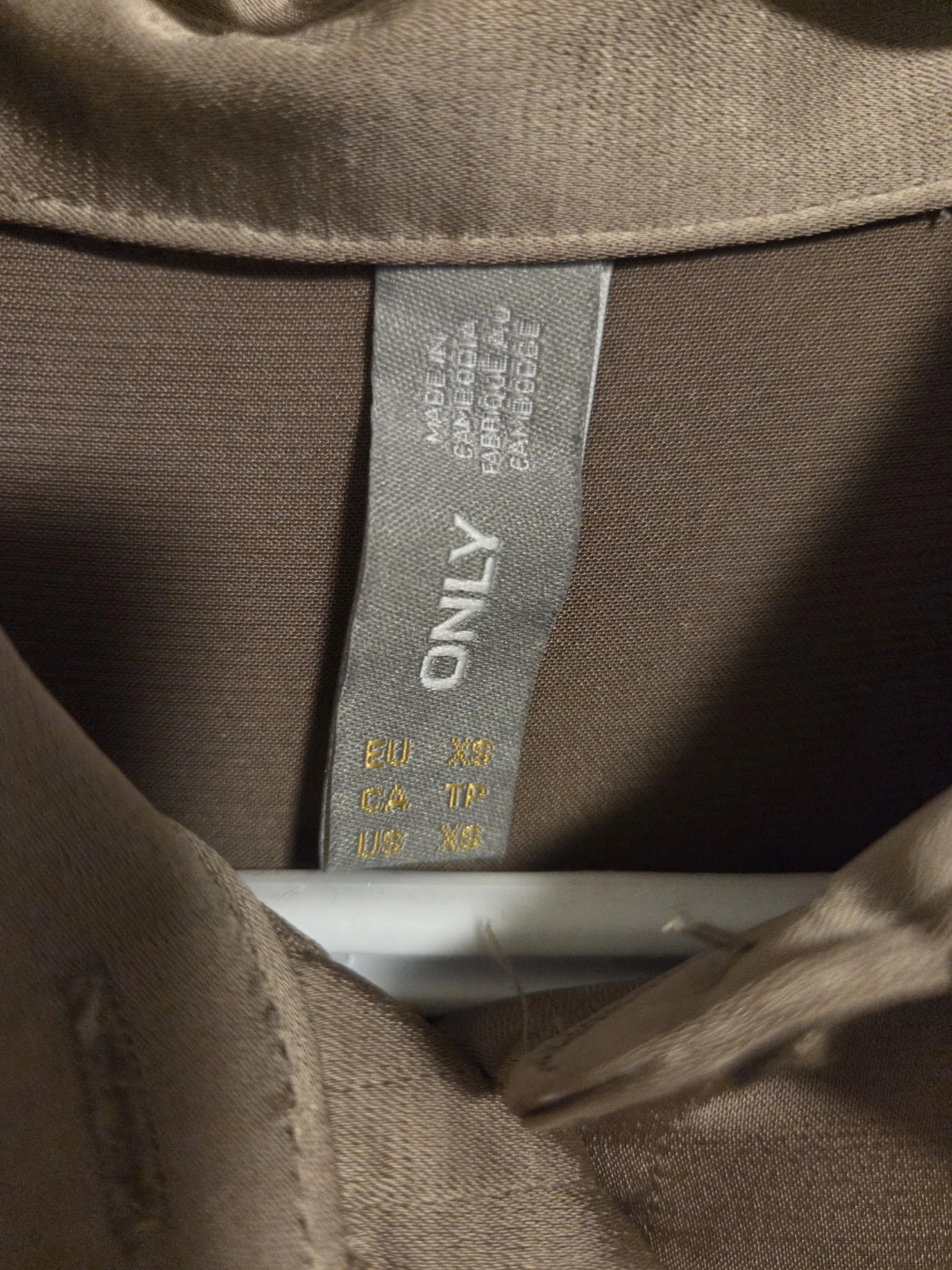 ONLY Women's Satin Button-Up Shirt - Taupe XS - photo 5