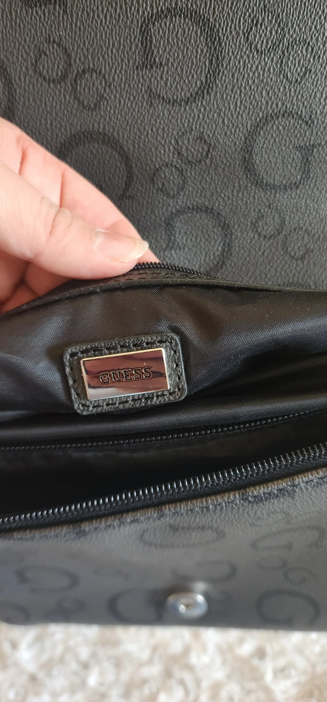 GUESS Black Monogram Chain Shoulder Bag - photo 4