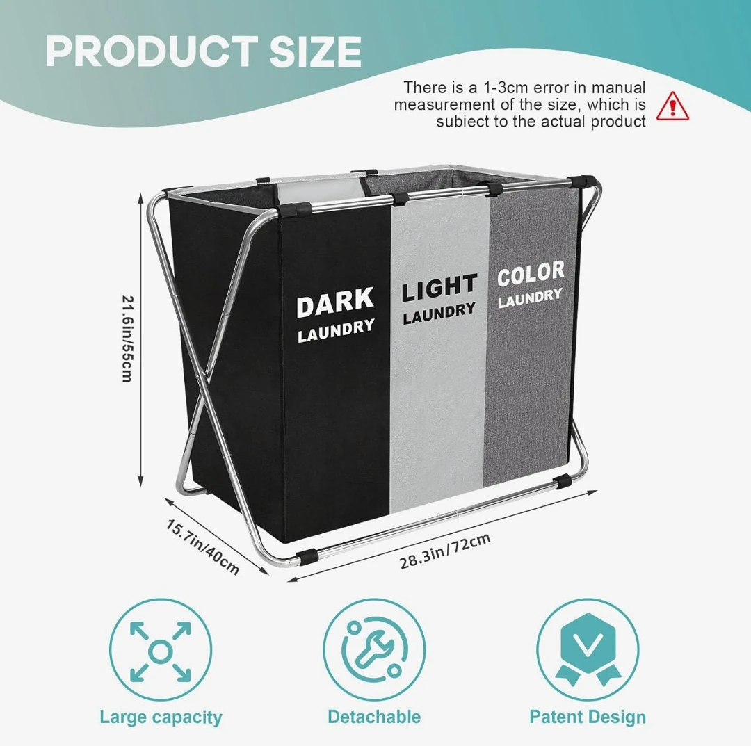 3-Section Laundry Hamper