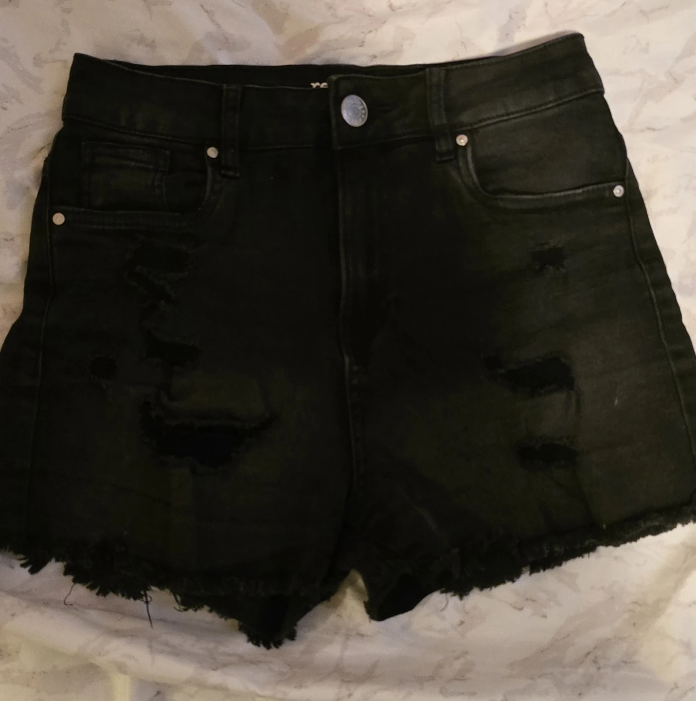 Refuge Cali Black Distressed Denim High Rise Shorts Size 3